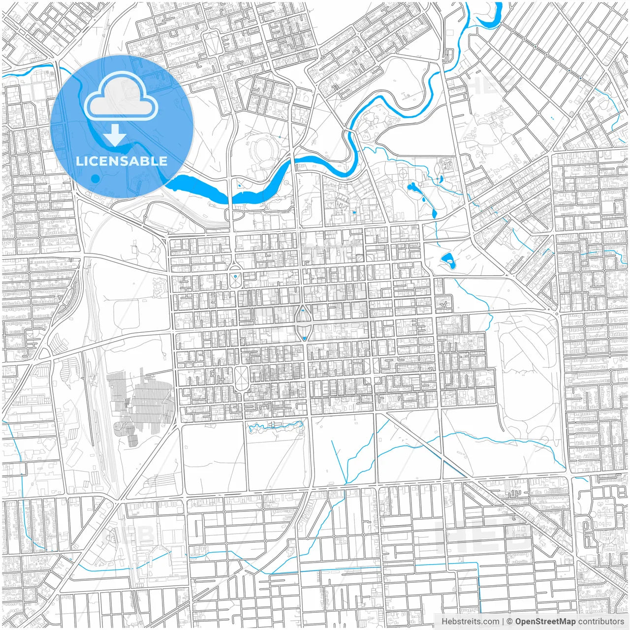 Adelaide, South Australia, Australia, city map with high resolution roads.
