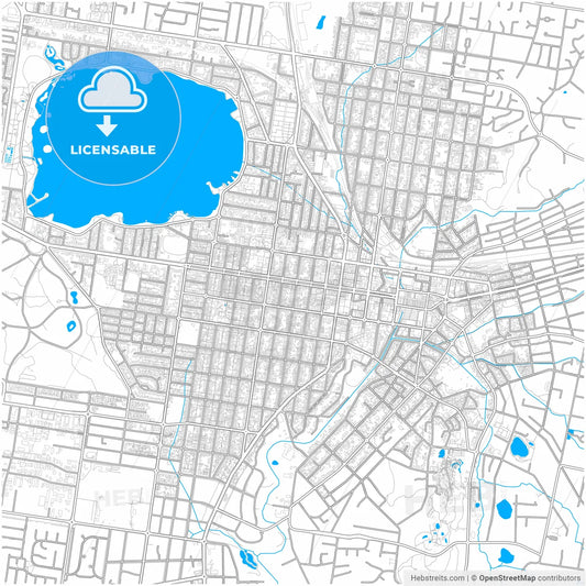 Ballarat, Victoria, Australia, city map with high resolution roads.