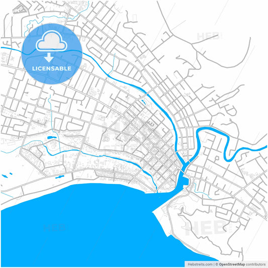 Gisborne, New Zealand, city map with high resolution roads.