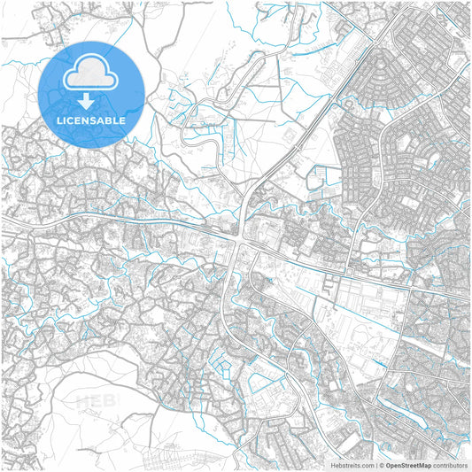 Dar es Salaam, Tanzania, city map with high resolution roads.