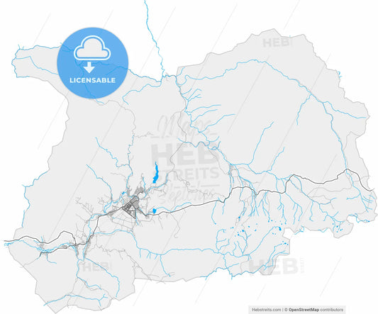 Ridder, East Kazakhstan Region, Kazakhstan, high resolution vector map - Instant download PDF and JPG