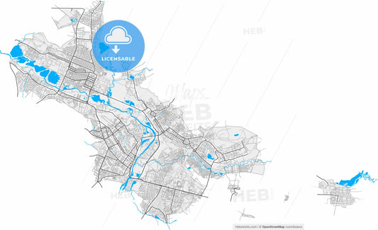 Bryansk, Bryansk Oblast, Russia, high resolution vector map - Instant download PDF and JPG