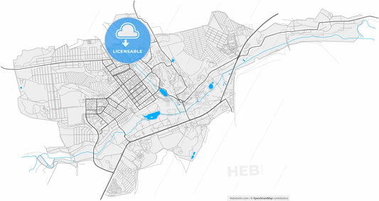 Gubkin, Belgorod Oblast, Russia, high resolution vector map - Instant download PDF and JPG