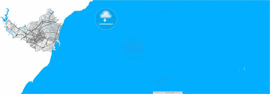 Castelló de la Plana, Castellón, Spain, high resolution vector map - Instant download PDF and JPG