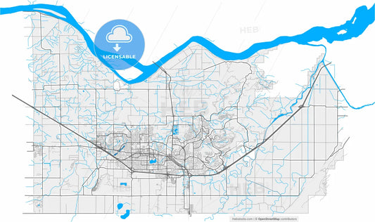 Abbotsford, British Columbia, Canada, high resolution vector map - Instant download PDF and JPG