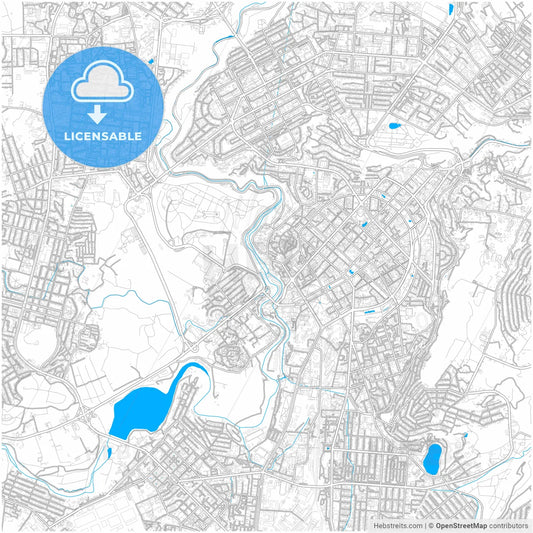 Yerevan, Armenia, city map with high resolution roads.
