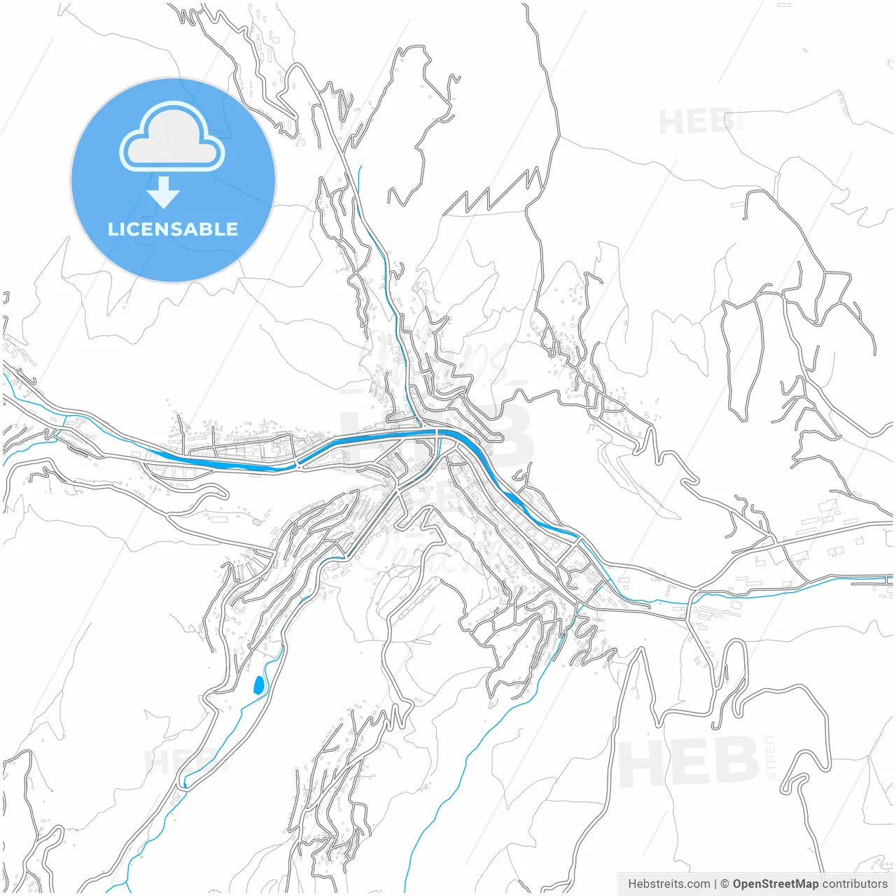 Kapan, Syunik, Armenia, city map with high resolution roads.