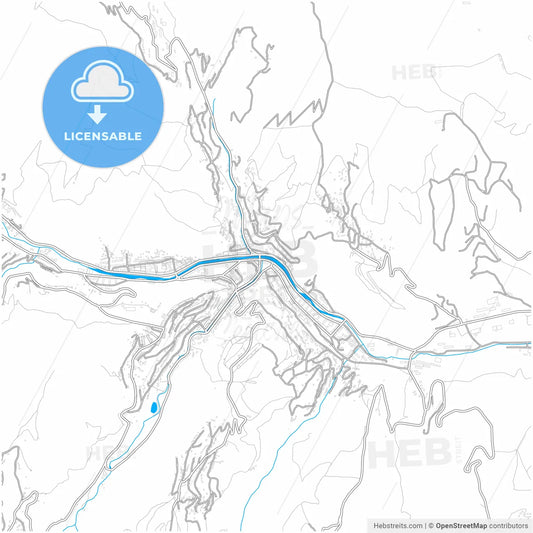 Kapan, Syunik, Armenia, city map with high resolution roads.