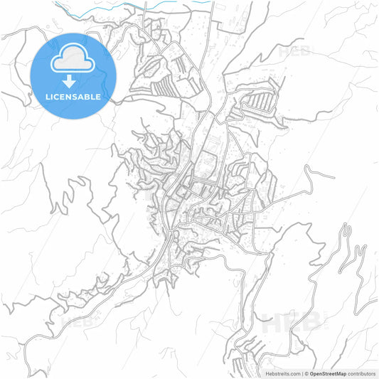 Ijevan, Tavush, Armenia, city map with high resolution roads.