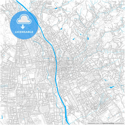 Graz, Styria, Austria, city map with high resolution roads.