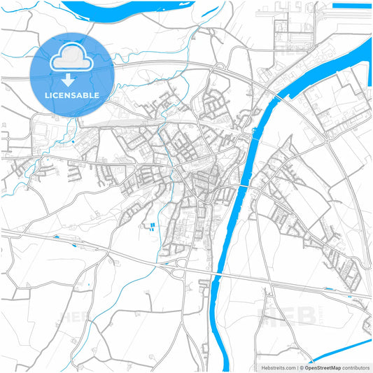 Enns, Upper Austria, Austria, city map with high resolution roads.