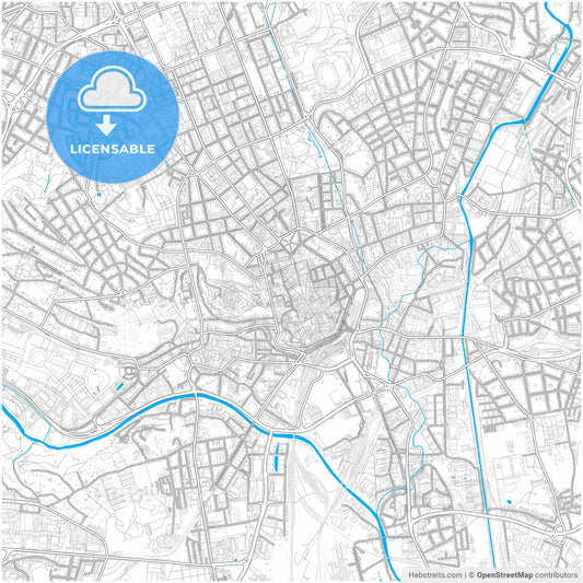 Brno, Czechia, city map with high resolution roads.