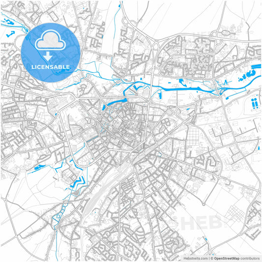 Arras, Pas-de-Calais, France, city map with high resolution roads.