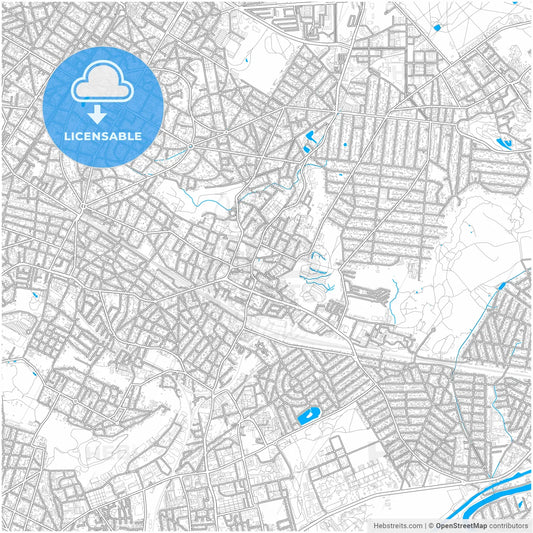 Gagny, Seine-Saint-Denis, France, city map with high resolution roads.