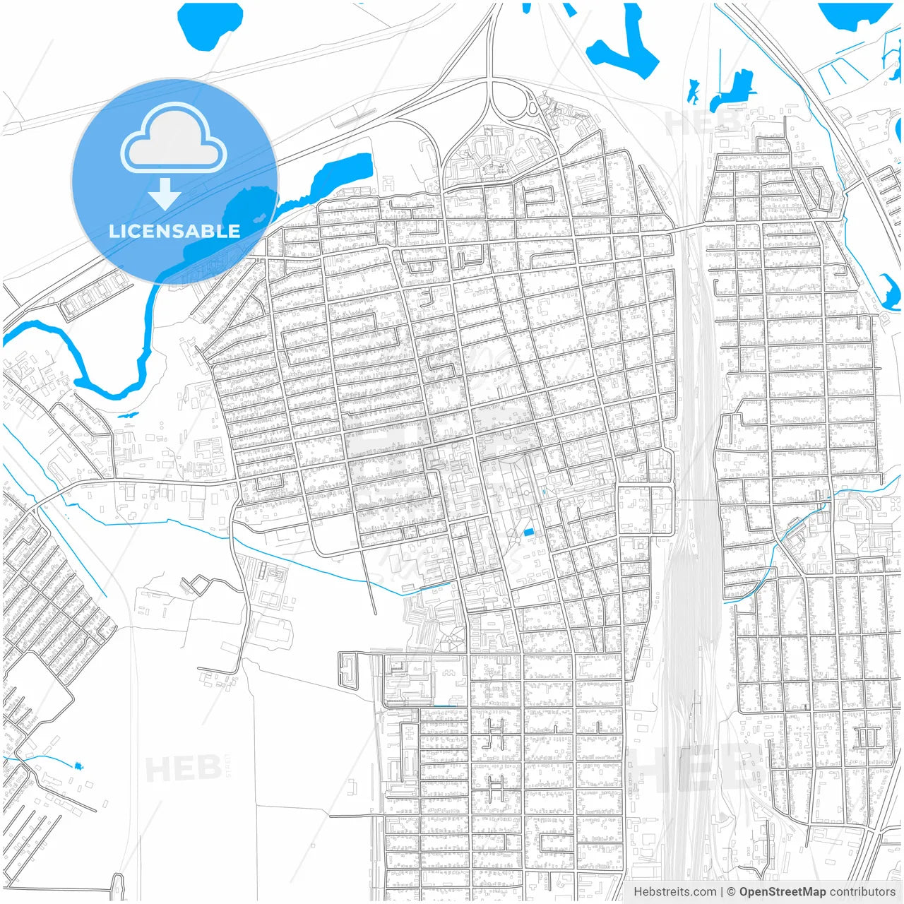 Bataysk, Rostov Oblast, Russia, city map with high resolution roads.