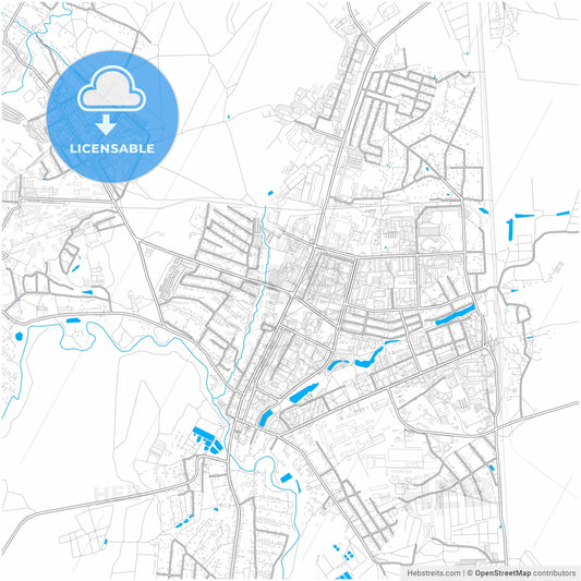 Chekhov, Moscow Oblast, Russia, city map with high resolution roads.