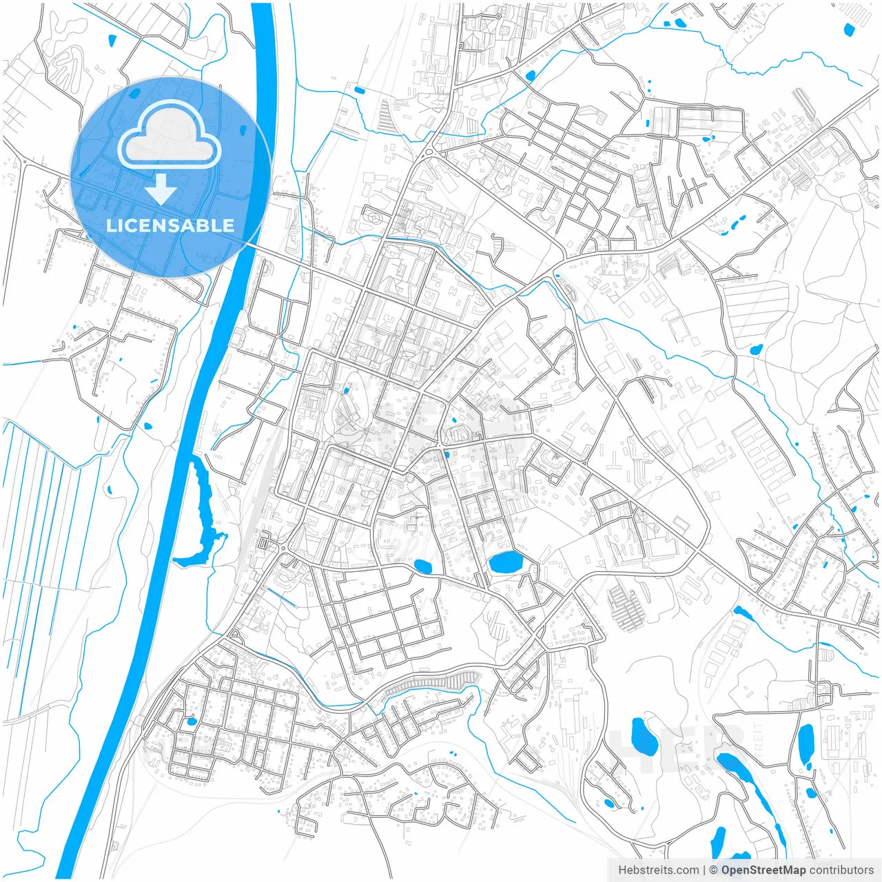 Dmitrov, Moscow Oblast, Russia, city map with high resolution roads.
