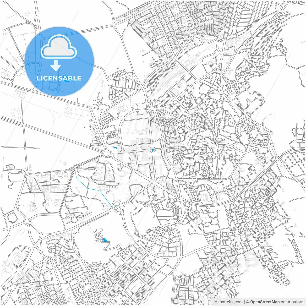 Erzurum, Erzurum, Turkey, city map with high resolution roads.