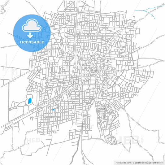 Akhisar, Manisa, Turkey, city map with high resolution roads.