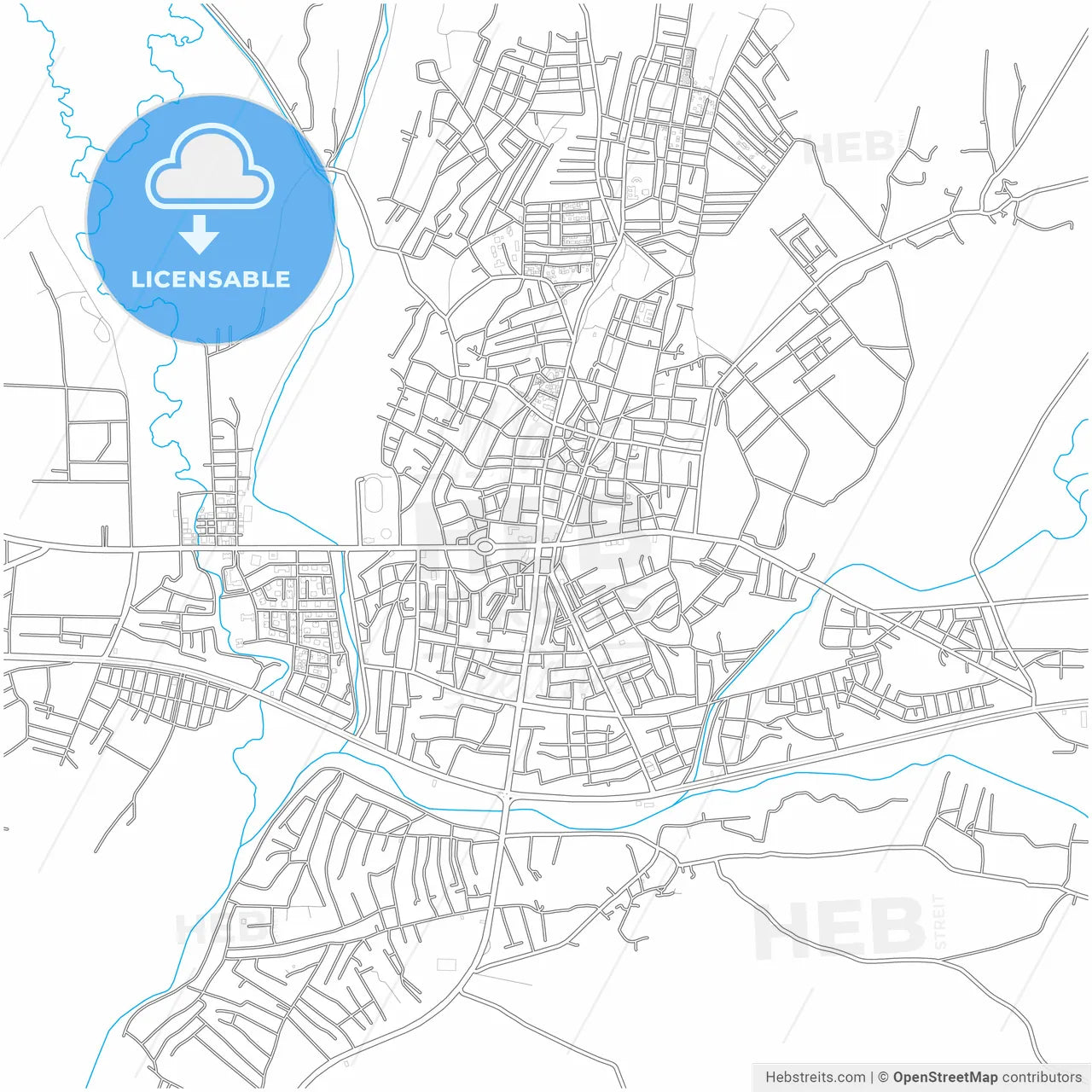 Ağrı, Ağrı, Turkey, city map with high resolution roads.