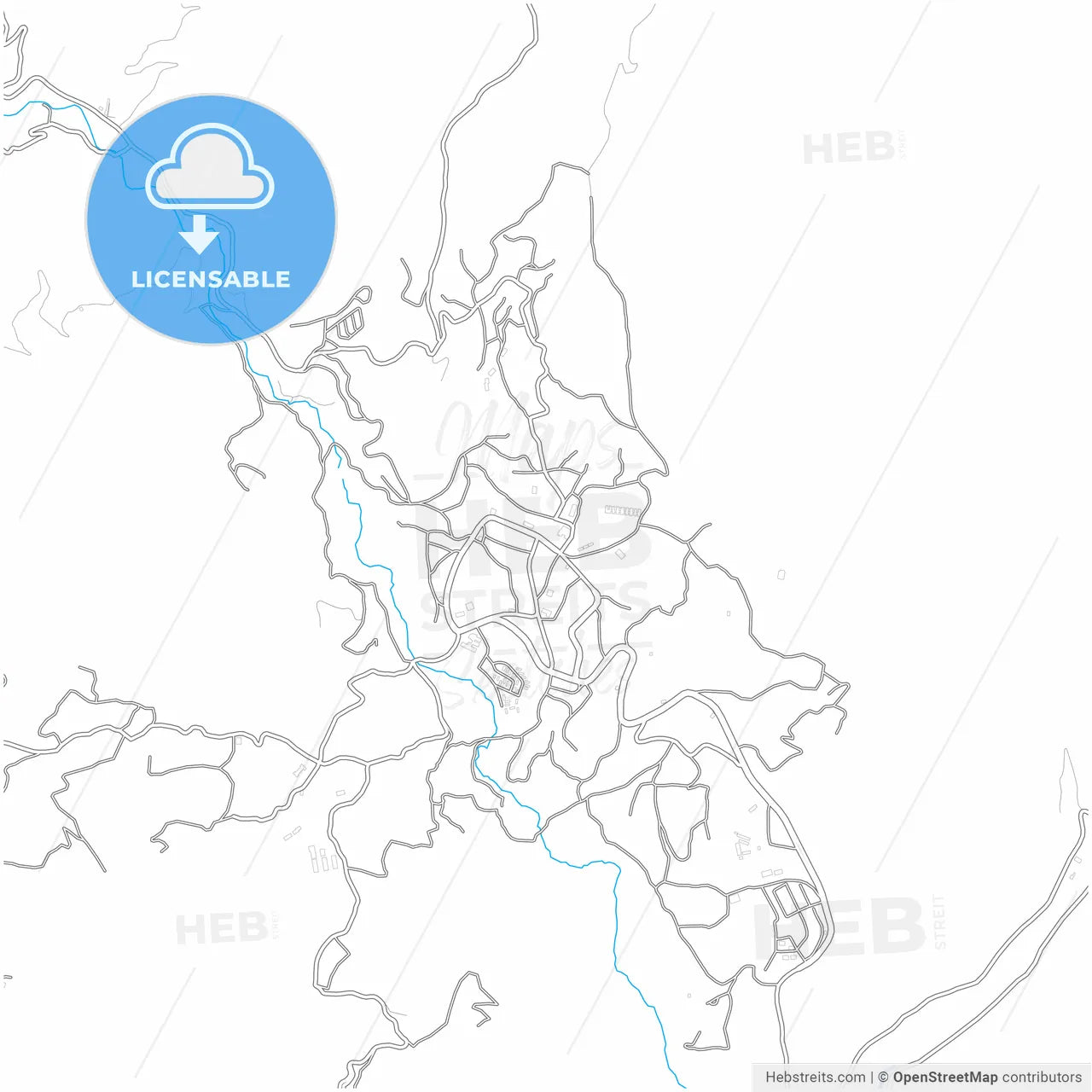 Hakkâri, Hakkâri, Turkey, city map with high resolution roads.