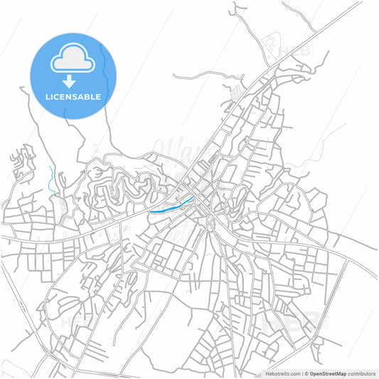 Yüksekova, Hakkâri, Turkey, city map with high resolution roads.