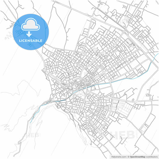 Akşehir, Konya, Turkey, city map with high resolution roads.