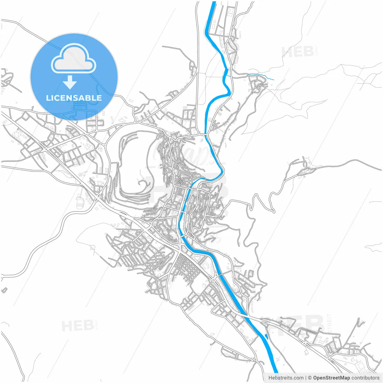 Bayburt, Bayburt, Turkey, city map with high resolution roads.