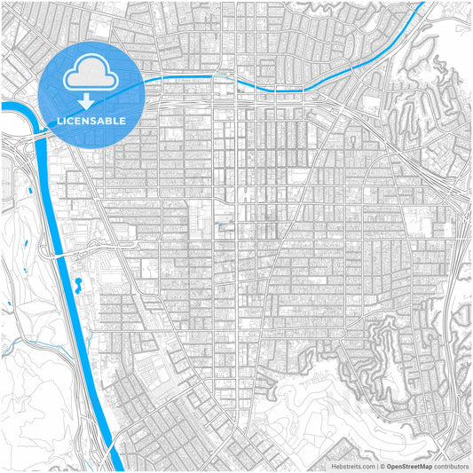 Glendale, California, United States, city map with high resolution roads.