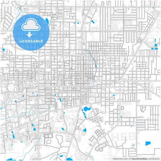 Gainesville, Florida, United States, city map with high resolution roads.