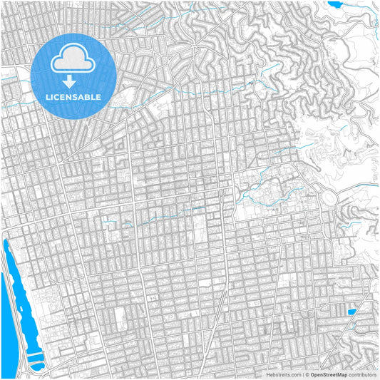 Berkeley, California, United States, city map with high resolution roads.