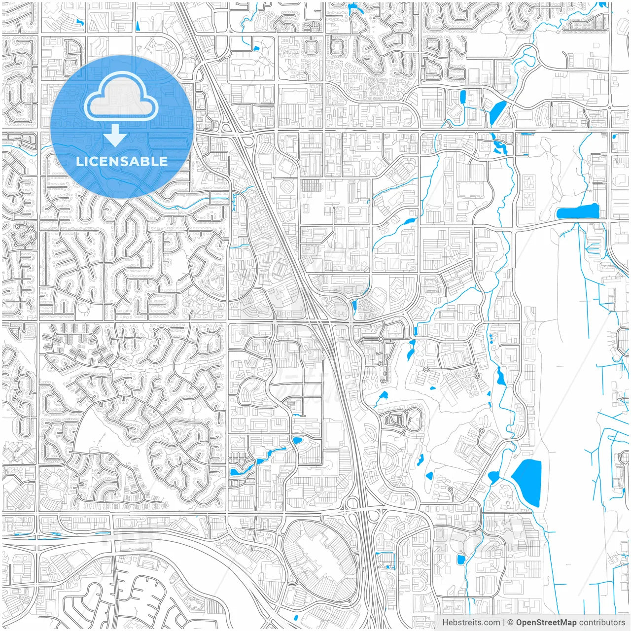 Centennial, Colorado, United States, city map with high resolution roads.