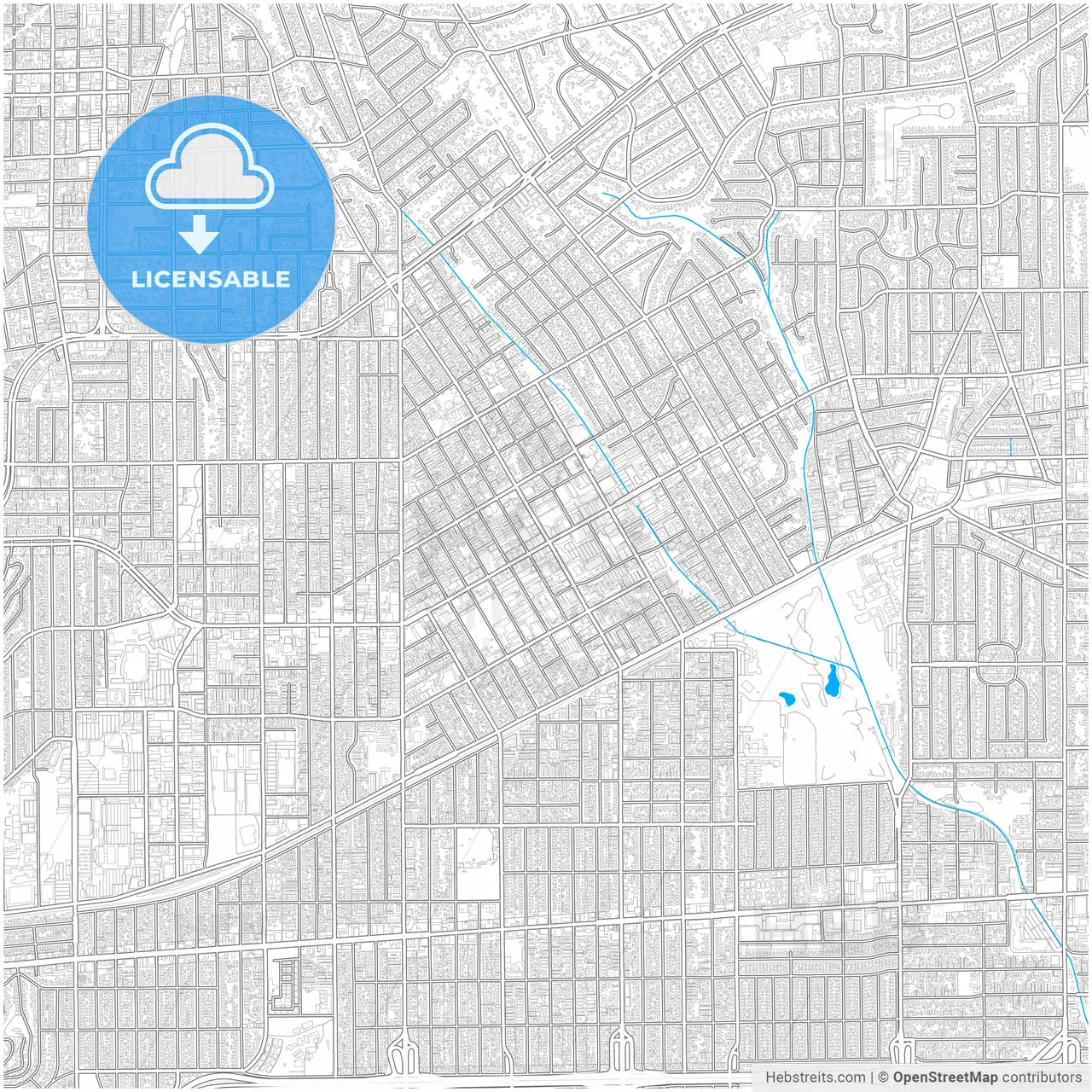 Alhambra, California, United States, city map with high resolution roads.