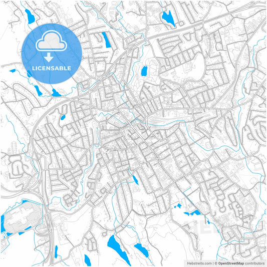 Danbury, Connecticut, United States, city map with high resolution roads.