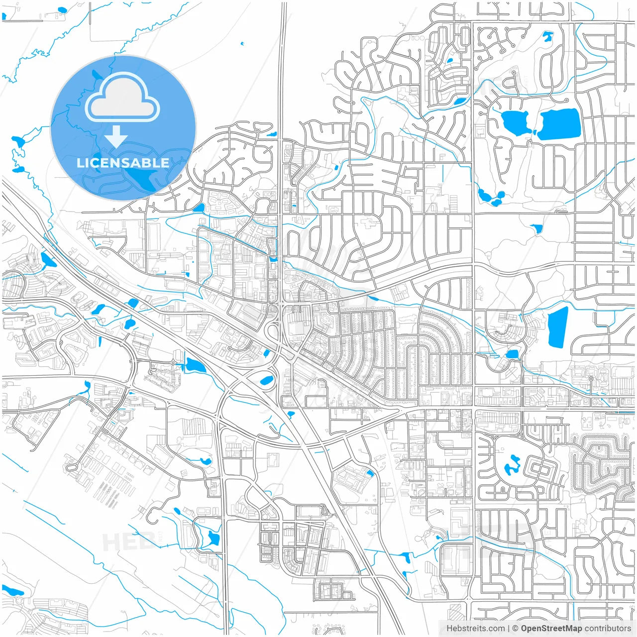 Broomfield, Colorado, United States, city map with high resolution roads.