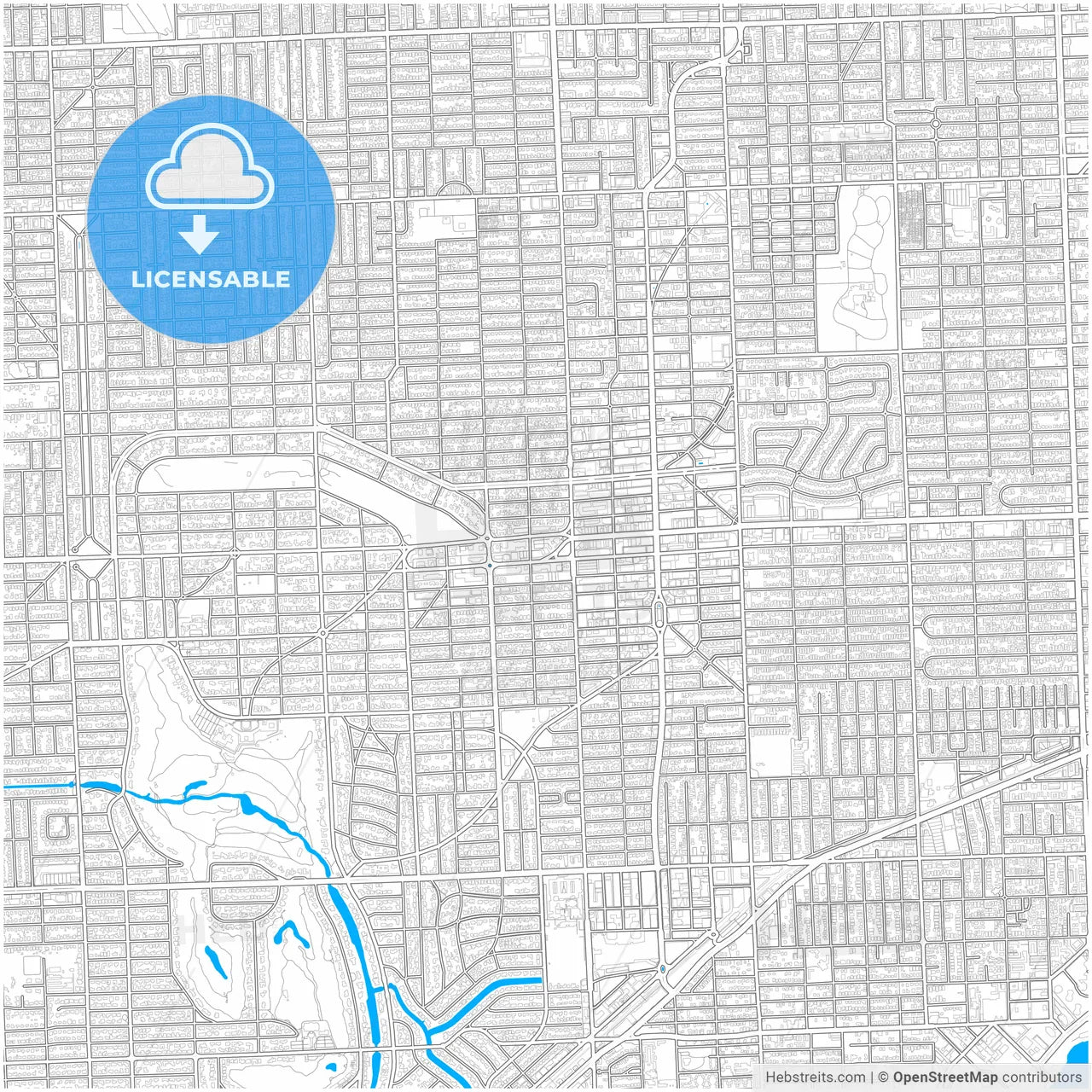 Coral Gables, Florida, United States, city map with high resolution roads.