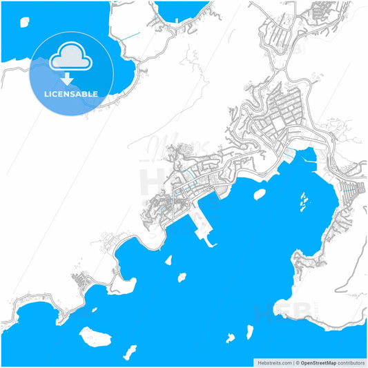 Angra dos Reis, Brazil, city map with high resolution roads.