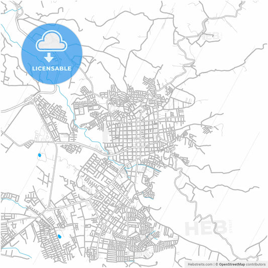 Fusagasuga, Colombia, city map with high resolution roads.