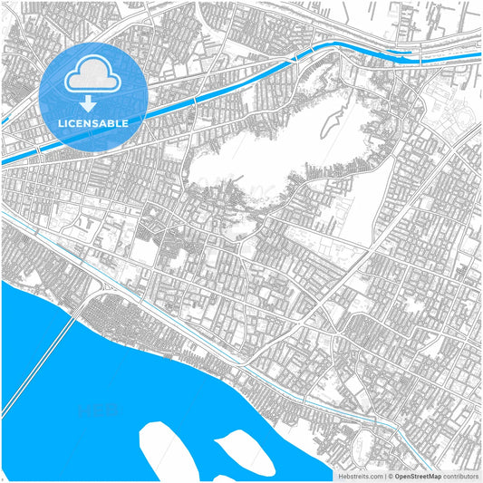 Vijayawada, Andhra Pradesh, India, city map with high resolution roads.