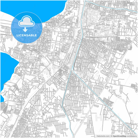Nellore, Andhra Pradesh, India, city map with high resolution roads.