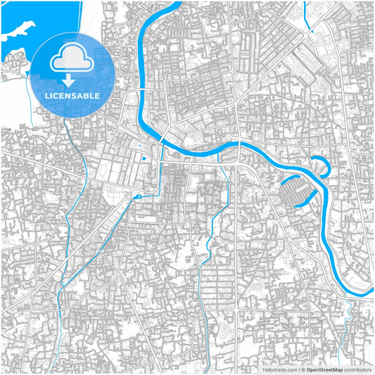 Banda Aceh, Aceh, Indonesia, city map with high resolution roads.