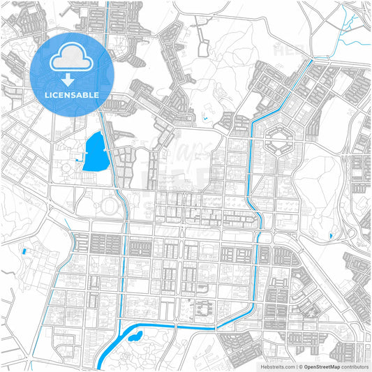 Ansan, Gyeonggi, South Korea, city map with high resolution roads.