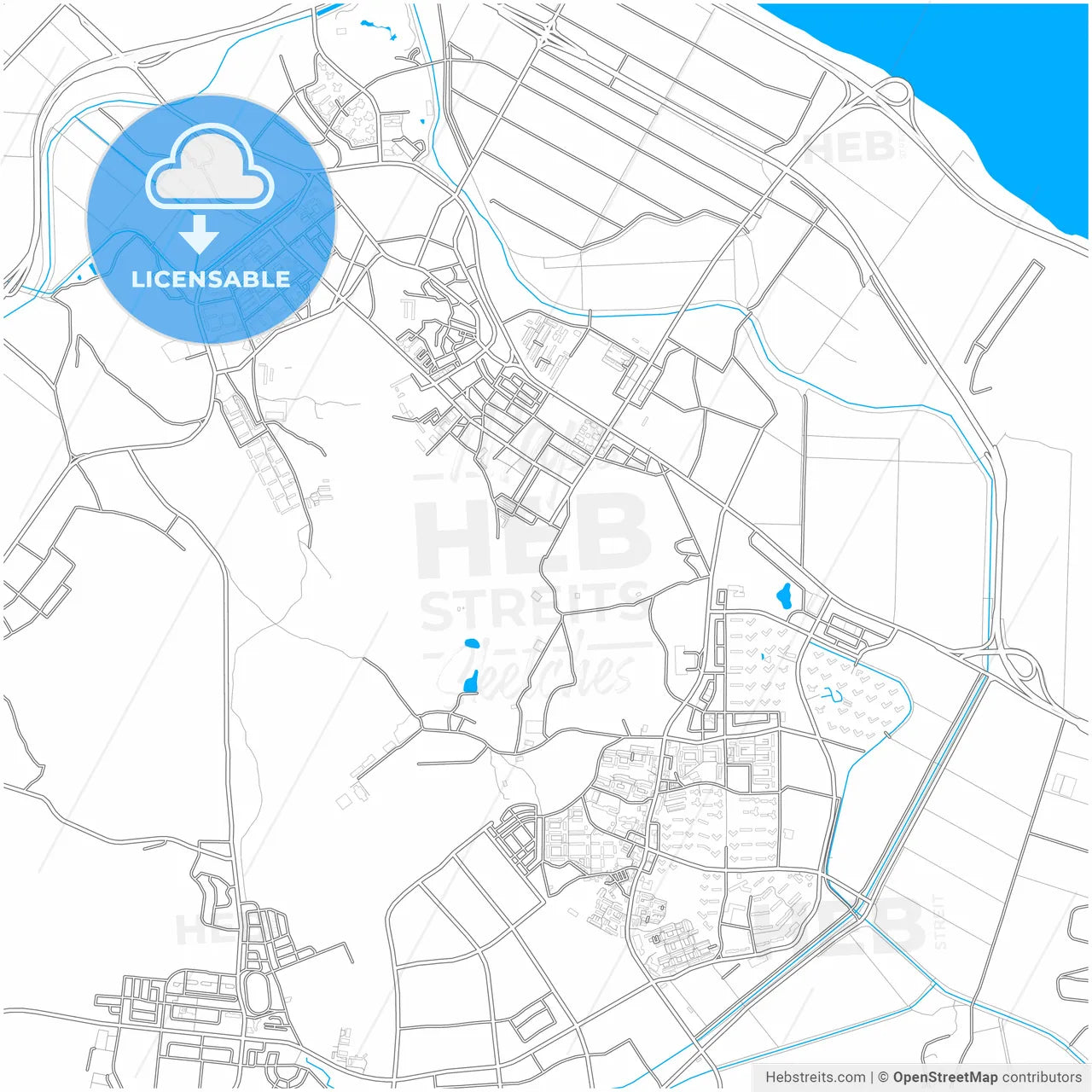 Gimpo, Gyeonggi, South Korea, city map with high resolution roads.