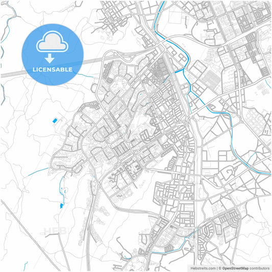 Gunpo, Gyeonggi, South Korea, city map with high resolution roads.