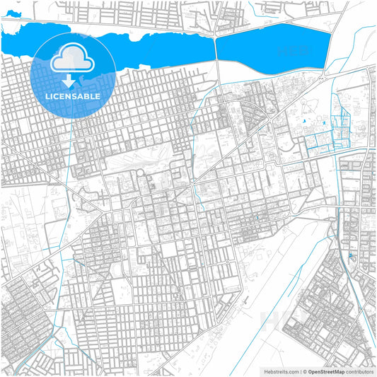 Ouagadougou, Burkina Faso, city map with high resolution roads.
