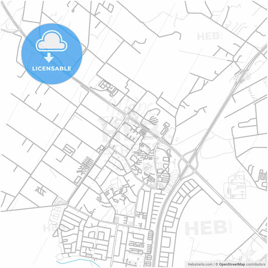 Bloemfontein, South Africa, city map with high resolution roads.