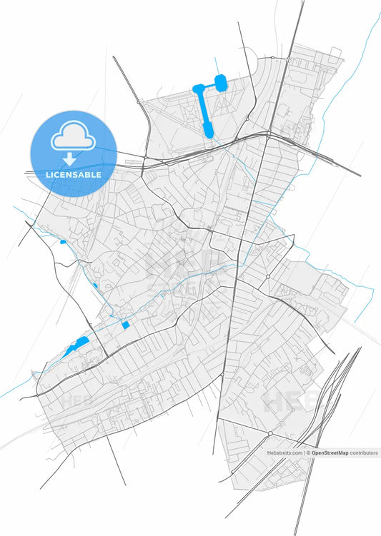 Antony, Hauts-de-Seine, France, high resolution vector map - Instant download PDF and JPG