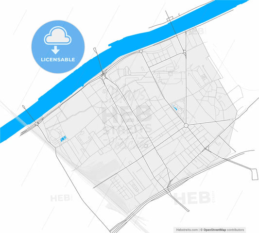 Clichy, Hauts-de-Seine, France, high resolution vector map - Instant download PDF and JPG