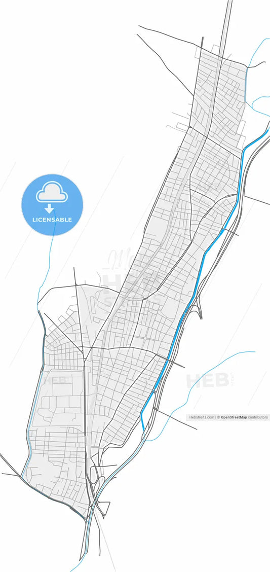 Agioi Anargyroi, Attica, Greece, high resolution vector map - Instant download PDF and JPG