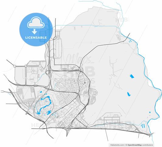 Barajas de Madrid, 28042 Madrid, Spain, high resolution vector map - Instant download PDF and JPG